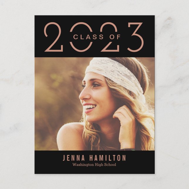 Happy Year EDITABLE COLOR Graduation Postcard (Front)
