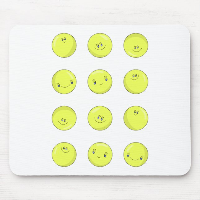 Happy Yellow Balls Mouse Pad (Front)