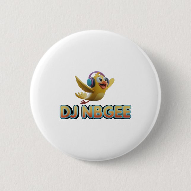 Happy Yellow Bird _1  2 Inch Round Button (Front)