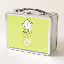 Happy Yellow Chick Reflection Doodle Custom Name