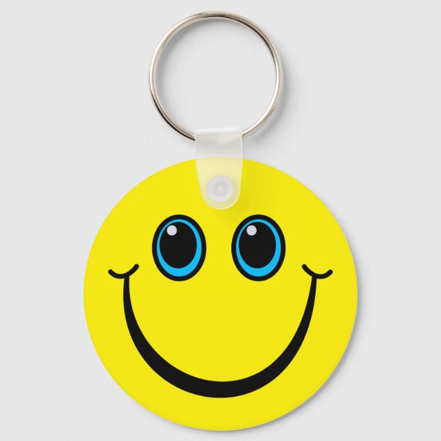 Happy Yellow Emoji Face Keychain (Front)
