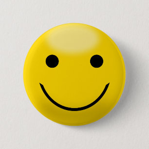 Happy Yellow Face 2 Inch Round Button