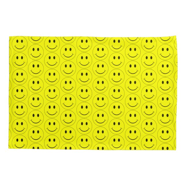 Happy Yellow Faces  Pillowcase (Back)