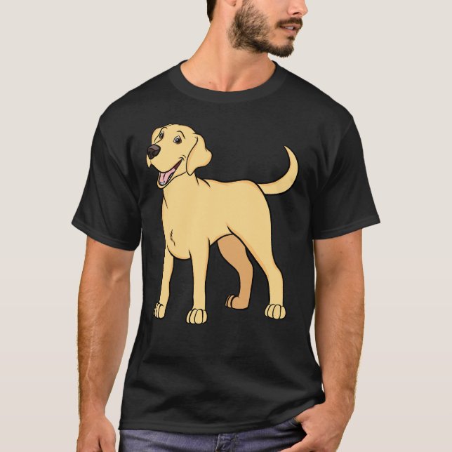 Happy Yellow Labrador Retriever T-Shirt (Front)