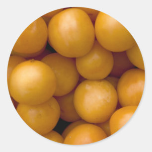 Happy Yellow Plums Classic Round Sticker