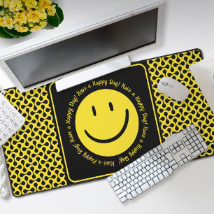 Happy Yellow Smile Desk Mat