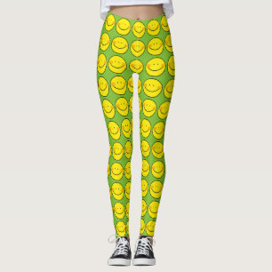 happy yellow smile leggings