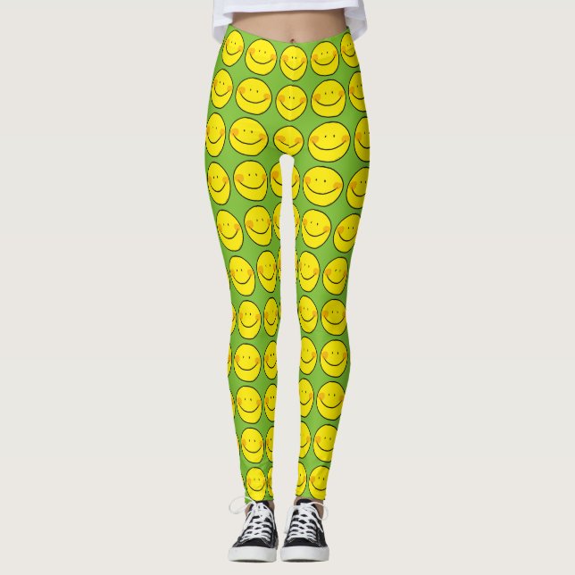 happy yellow smile leggings (Front)