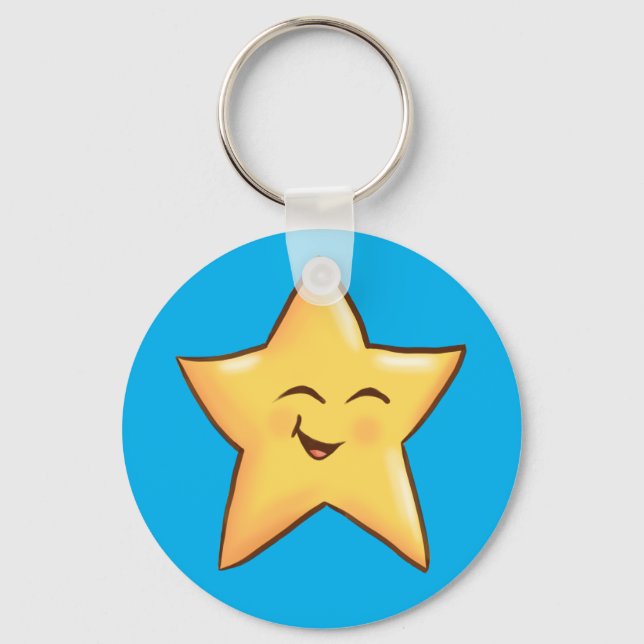 Happy Yellow Star Keychain (Front)
