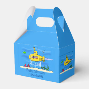Happy yellow submarine cartoon favor box