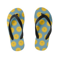 Happy Yellow Sun Pattern on Blue