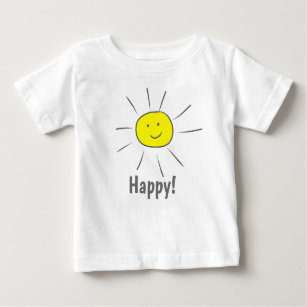 Happy Yellow Sun with Smiley Face  Baby T-Shirt