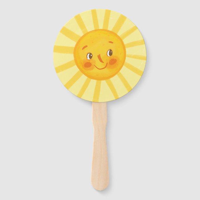 Happy Yellow Sunshine  Hand Fan (Front)