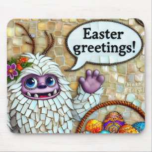HAPPY YETI'S EASTER GREETINGS Eggs ~ Mouse Pad