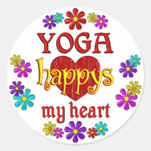 Happy Yoga Classic Round Sticker