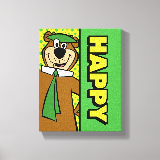 Happy Yogi Bear Canvas Print (Front)