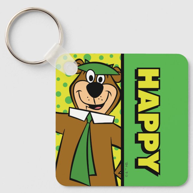 Happy Yogi Bear Keychain (Front)