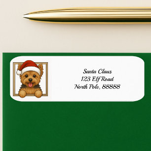 Happy Yorkie Christmas Return Adresse