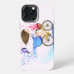 Happy Young Girl On A Bike - Romantic Love  iPhone 13 Pro Max Case
