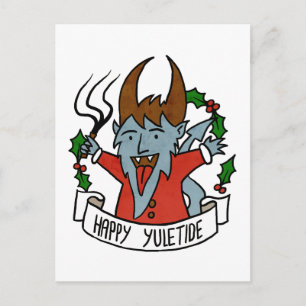 Happy Yuletide Krampus Postcard