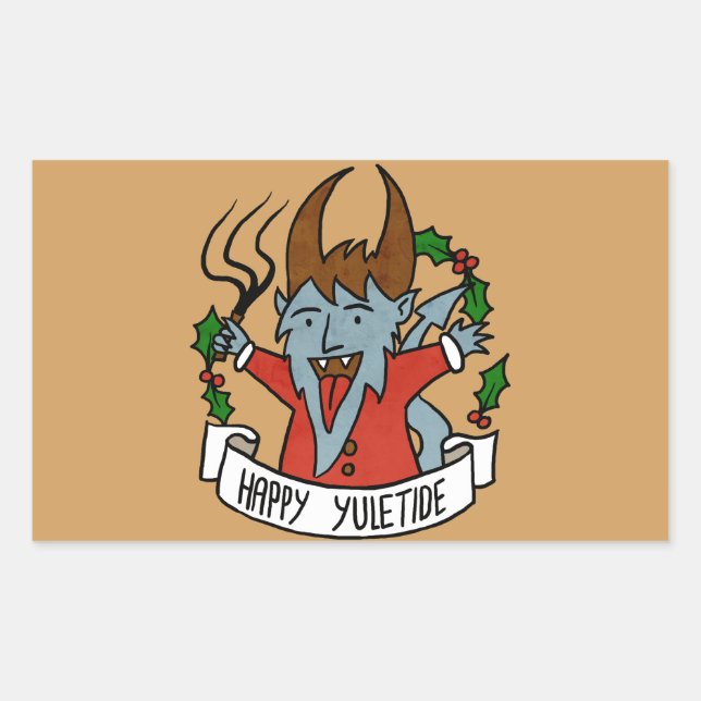 Happy Yuletide Krampus Sticker (Front)