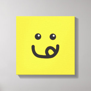 Happy Yummy Face_banana yellow Canvas Print