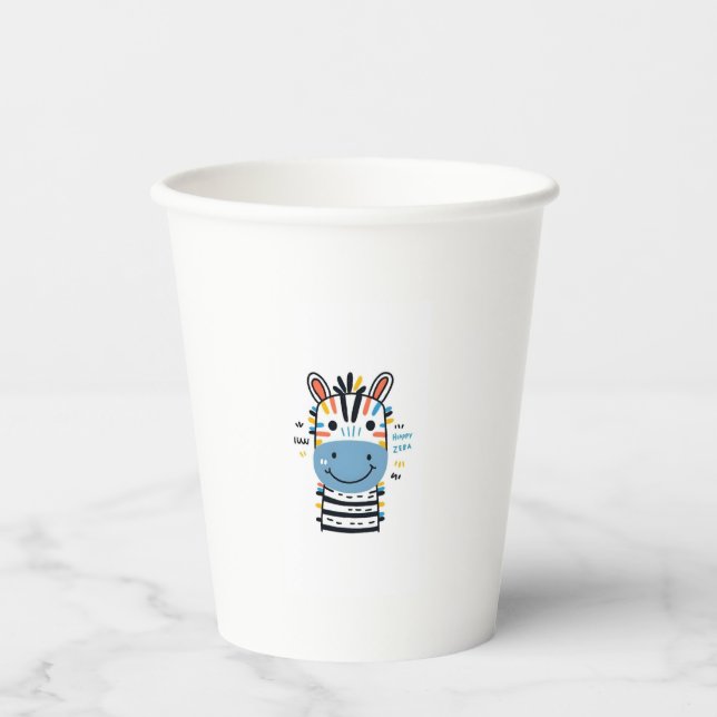 Happy Zebra Paper Cups (Front)