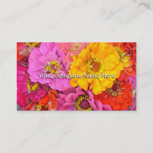 Happy Zinnias Customizable Business Card