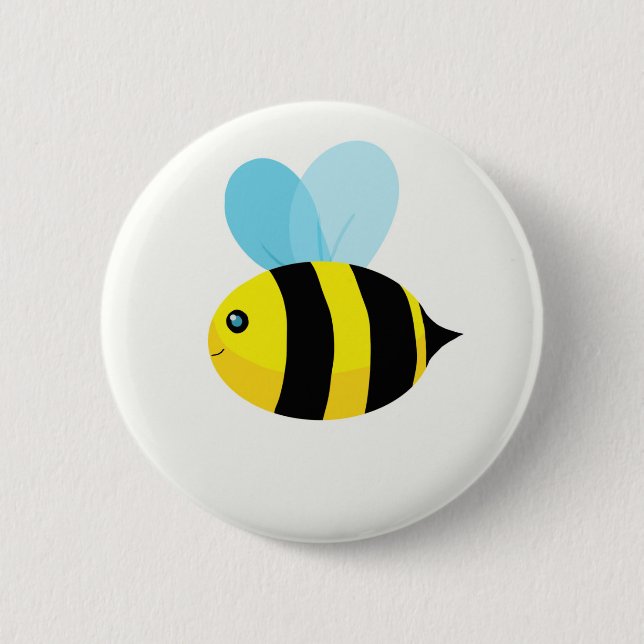HappyBee Collection 2 Inch Round Button (Front)