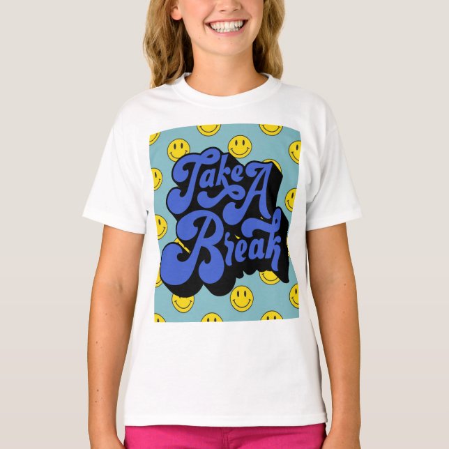 Happycore Smiley Face – take a break T-Shirt (Front)