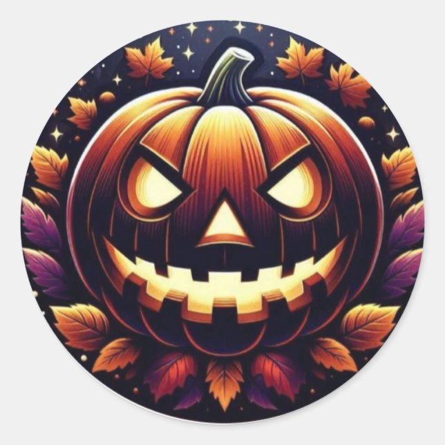 HappyHalloween Classic Round Sticker (Front)