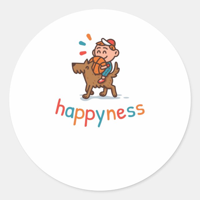 Happyness Classic Round Sticker (Front)