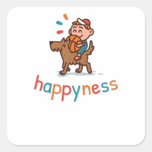 Happyness Square Sticker