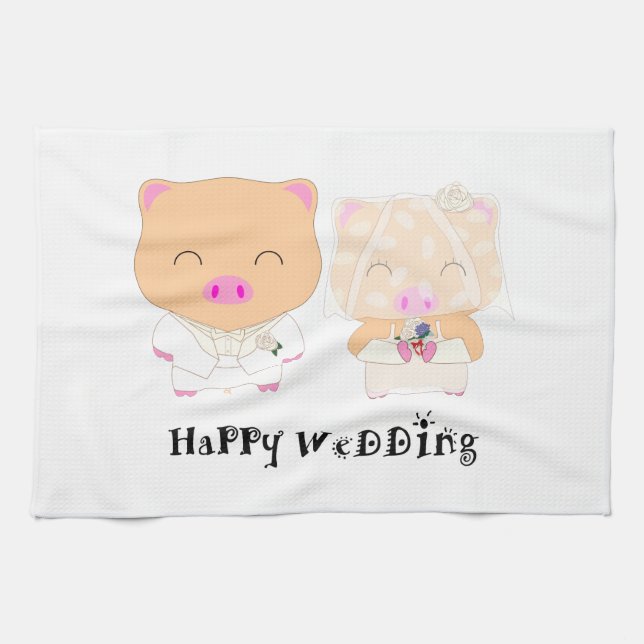 HappyWedding Kitchen Towel (Horizontal)