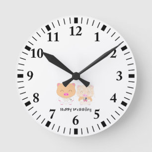 HappyWedding Round Clock