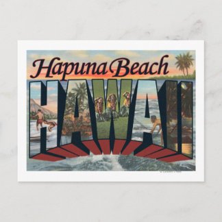 Hapuna Beach, Hawaii - Large Letter Scenes Postcard