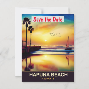 Hapuna Beach, Hawaii, Travel Postcard,  Save The Date