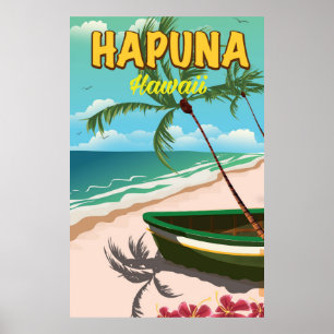 Hapuna Hawaii travel poster