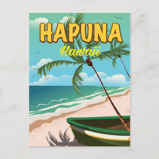 Hapuna Hawaii travel poster Postcard (Front)