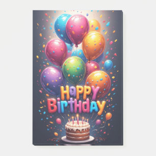 Hapy Birthday Cake Post-It Notes