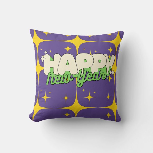 hapy new year image throw pillow (Front)