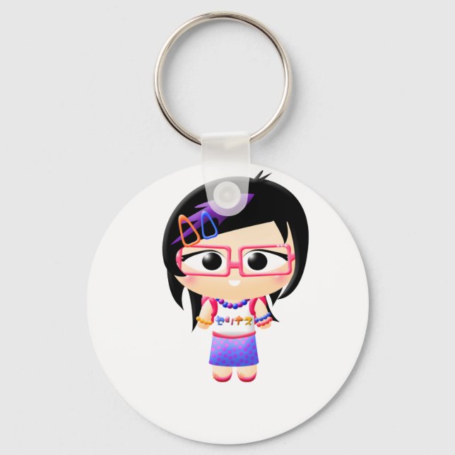 Harajuku Girl Keychain (Front)