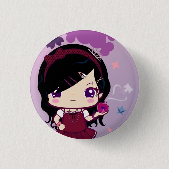 Harajuku Girl Mayumi 1 Inch Round Button (Front)