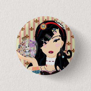 Harajuku Girl Mayumi 1 Inch Round Button