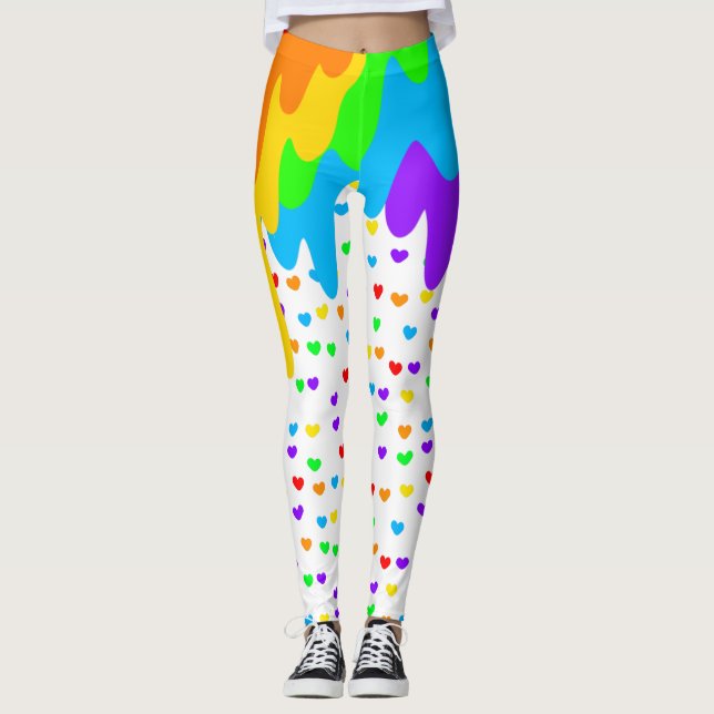 Harajuku Leggings colorés arc-en-ciel (Devant)