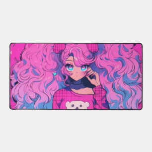 Harajuku Neon Kawaii Fille avec jumeaux Ponytails