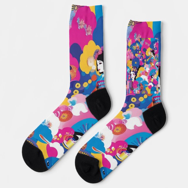 Harajuku pattern socks (Left)