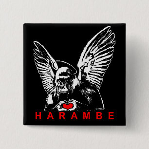 Harambe 2 Inch Square Button