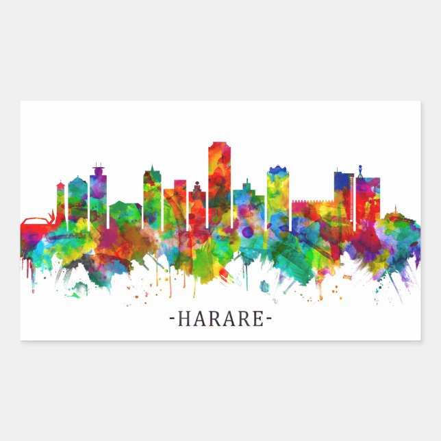 Harare Zimbabwe Skyline Sticker (Front)