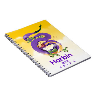 Harbin China Dragon travel poster Notebook